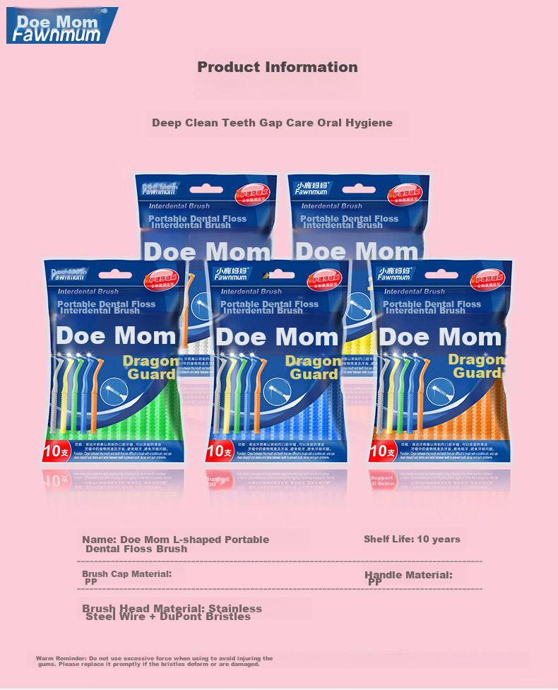FAWNMUM Ultra-Fine Interdental Brush, Imported Ssss, 20-Pack, L-Shaped Interdental Brush for Deep Cleaning 9