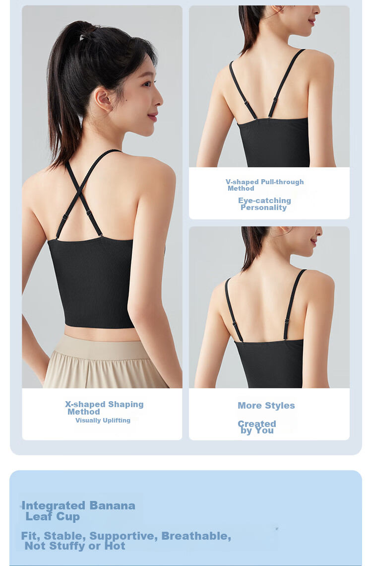Beneunder Bra-In Camisole with Chest Pad for Women, Versatile Base Layer, Wearable as Outerwear, Beautiful Back Design, Cooling Feel, All-Season Versatile 17