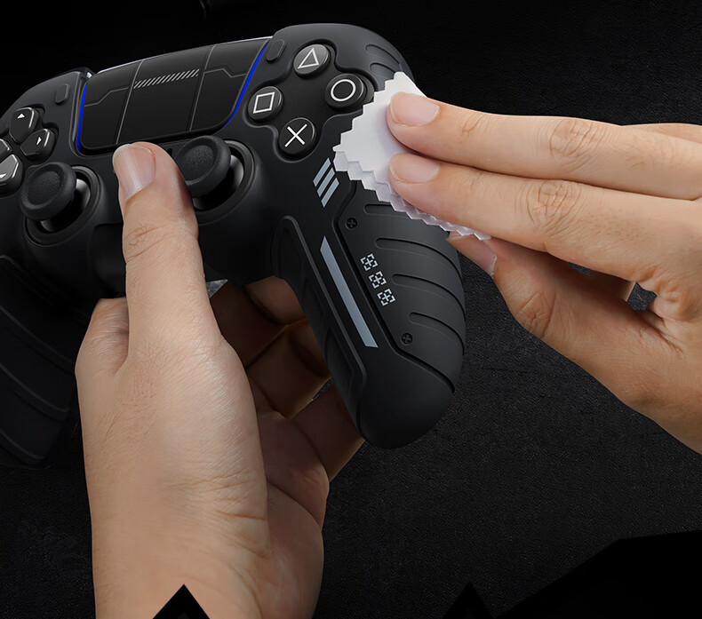 Jemdo Silicone Protective Case for PS5 Controller Slim, Anti-Slip, Sweat-Resistant, Compatible with DualShock Controller, Touch Control Stickers, And Accessories [Mechanical Purple] 9