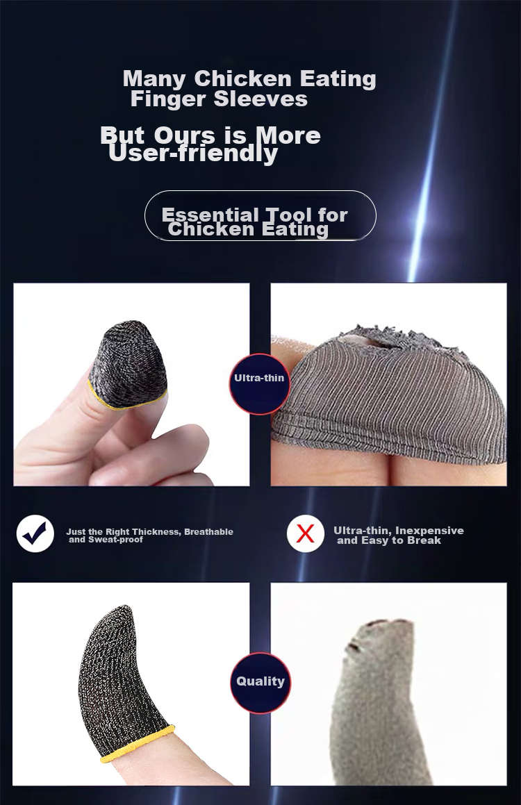 KOVOL Gaming Finger Sleeves, Sweat-Resistant, for Mobile Phones And Tablets, Professional E-Sports Gloves, Touchscreen Compatible, for Honor of Kings, PUBG, Delta Force, And Other Mobile Games 2
