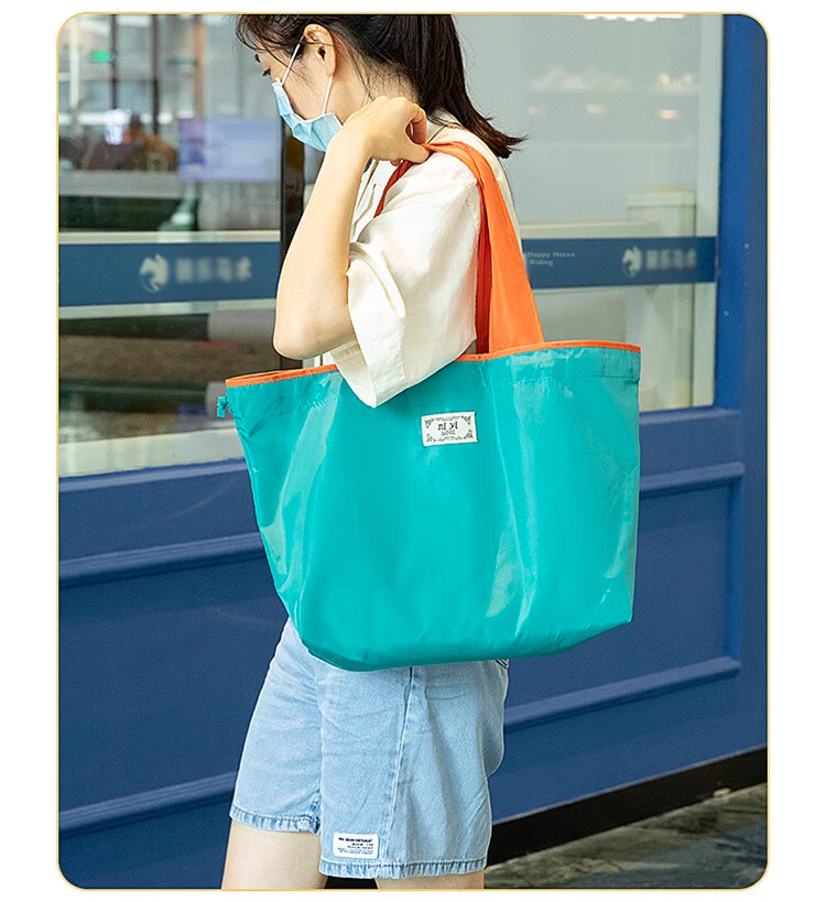 Banzheni Shopping Bag, Large Capacity, Foldable, Portable for Travel, Eco-Friendly, Grocery Bag, Thickened, Handheld, Waterproof Canvas Bag 8