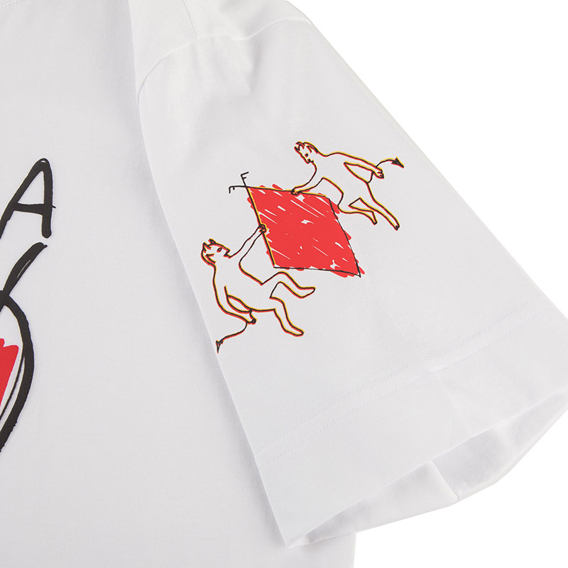 fendi 芬迪 男士棉质白色短袖爱心图案t恤 fy0936 a6zn f0qa0 s