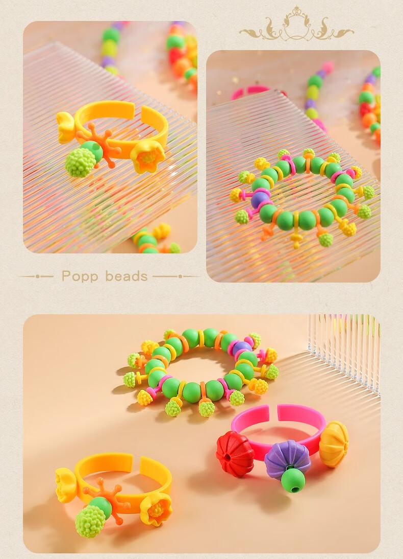 Guo'er Children's Pretend Play Toys, Girls' Versatile Pop Art Beading Craft, Realistic DIY Bracelet And Necklace, Birthday Gift 23