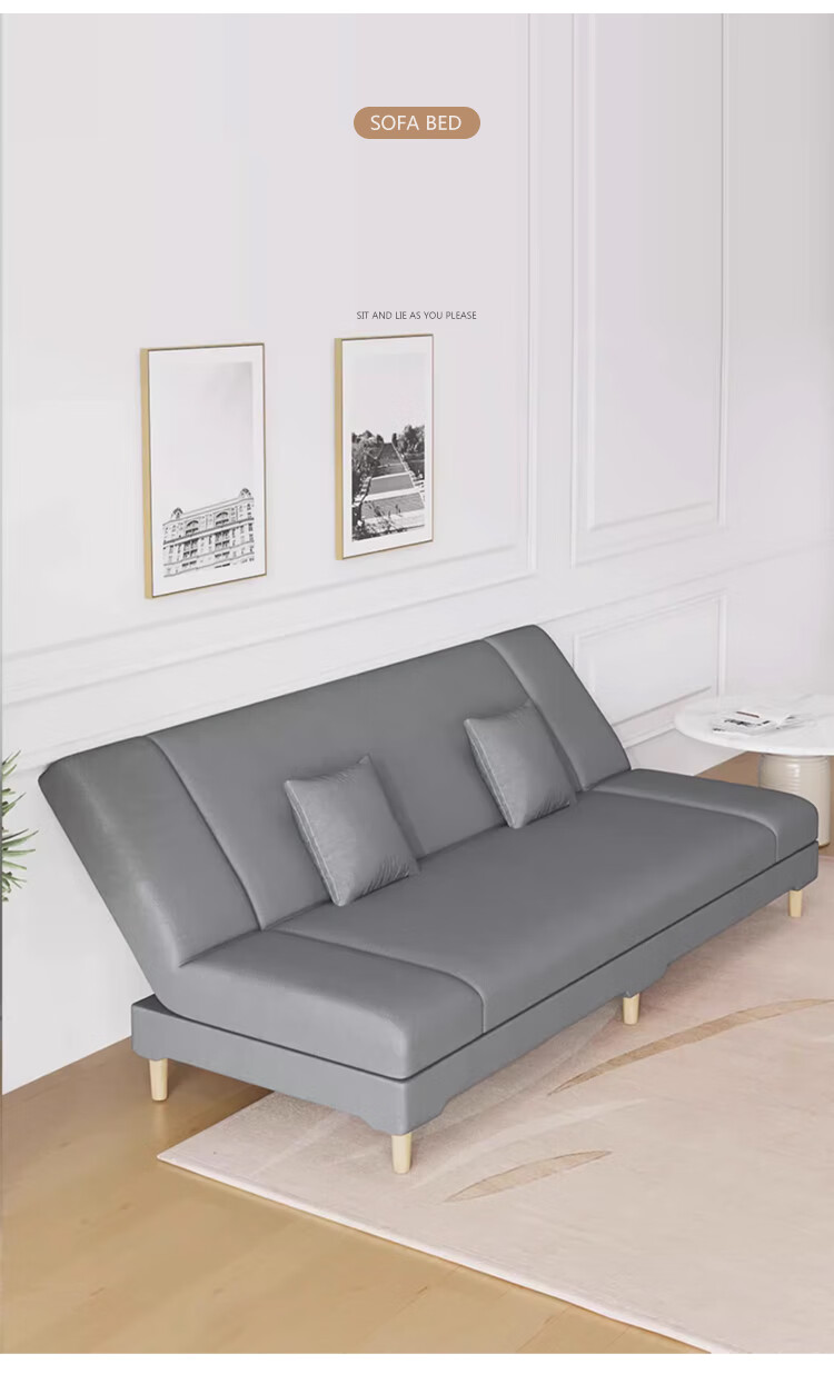 L&S Sofa, Living Room Folding Sofa Bed, Dual-Purpose for Small Apartments, Fabric Sofa, Four-Seater, 66A Light Gray, 1.8 Meters 7