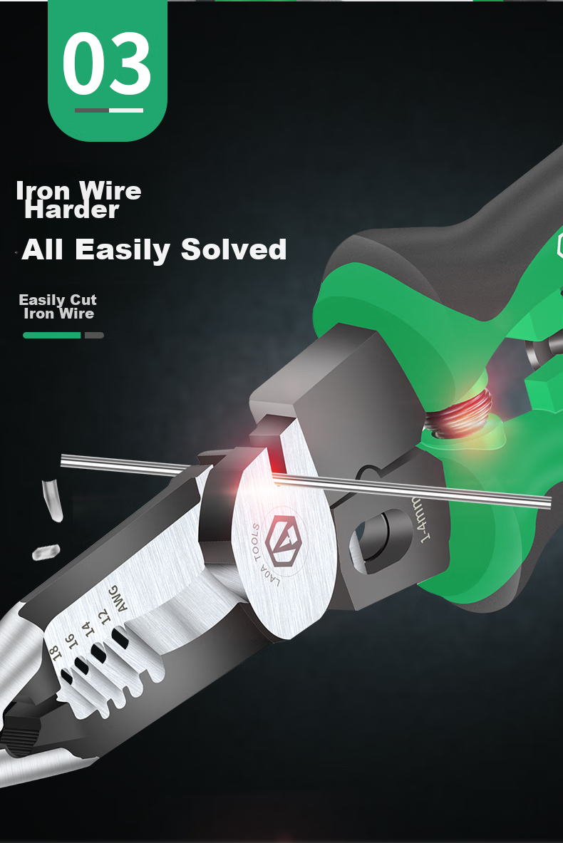LAOA Lao A Needle-Nose Wire Stripper, Multifunctional Wire Cutter, Wire Stripping Tool, Terminal Crimping Pliers, LA320919 11
