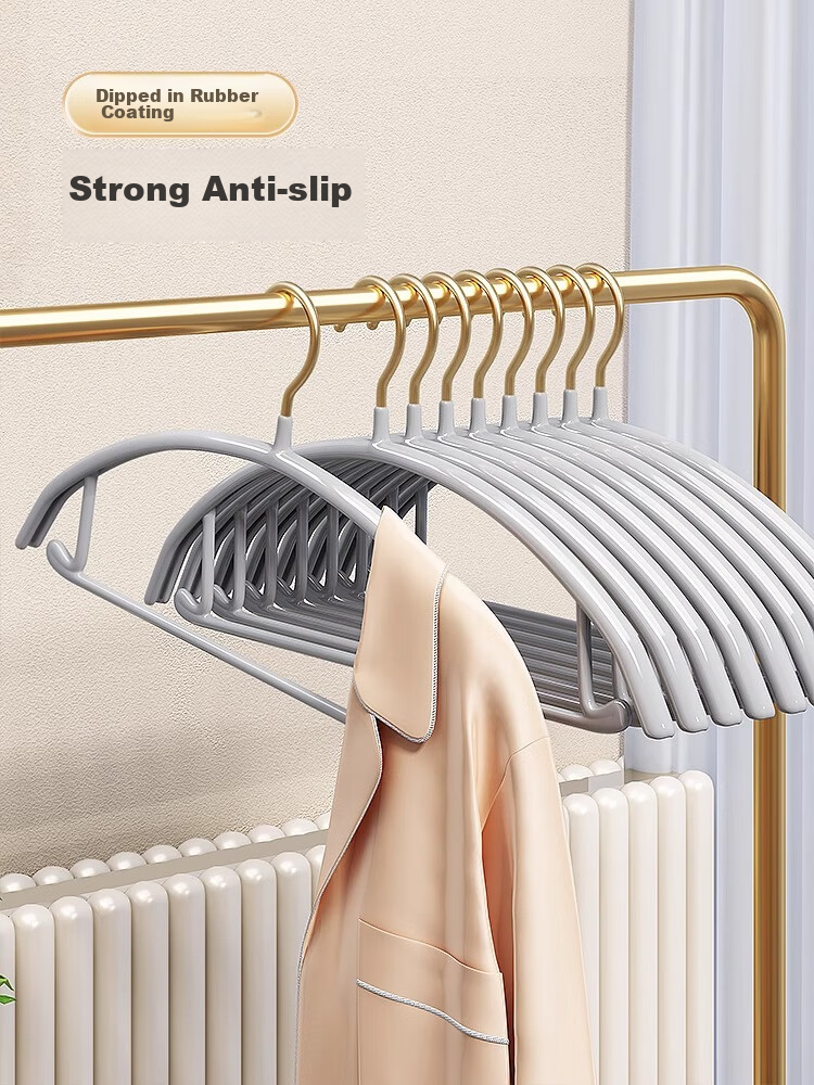 YOUQIN Luxury Hangers for Home Use, Non-Slip Clothes Hangers with Shoulder Protection, Multi-Functional Drying Rack for Clothes Storage And Hanging 3