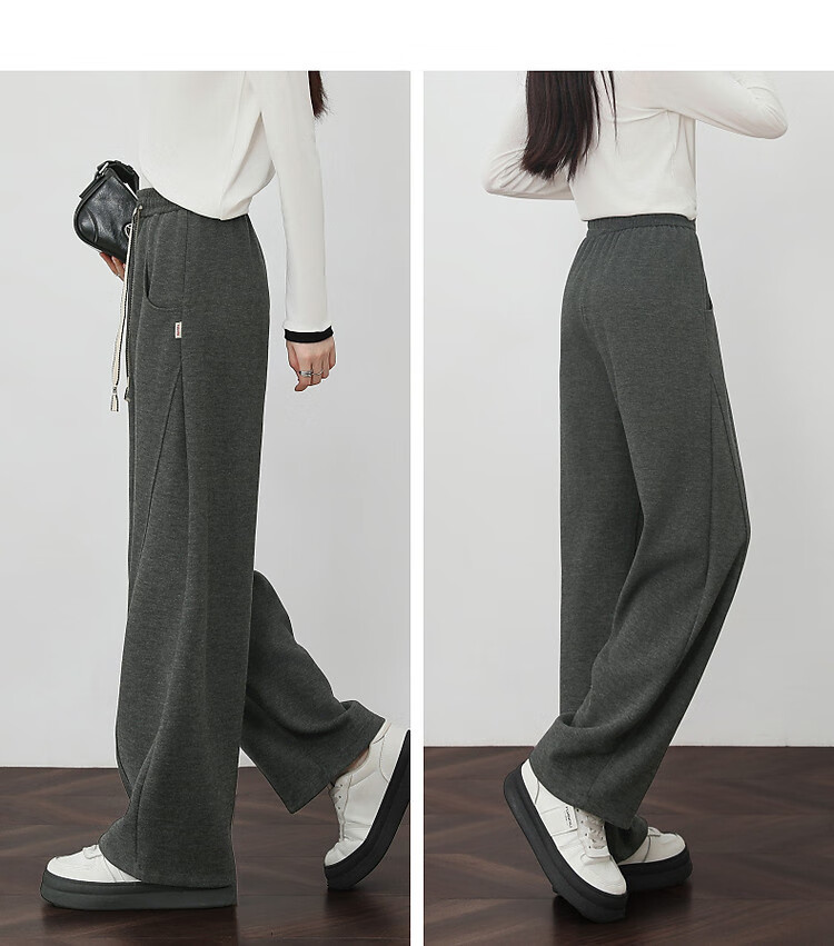 DME "Pear-shaped Casual Wear" Winter Cloud Comfort High Waist Drawstring Elastic Bend Knife Pants Elasticity Cover Meat Casual Pants for Women 15