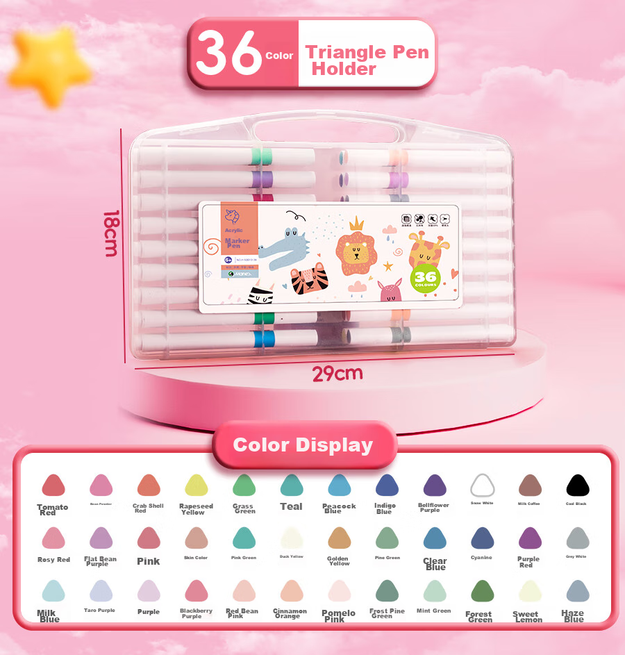 Marie's 80-Color Acrylic Markers, Waterproof, Non-Bleeding, Stackable, Guka Watercolor Pens, Washable, for Elementary School Students, Children's Doodling, Colored Pens, Art Sketching Watercolor Pens 12
