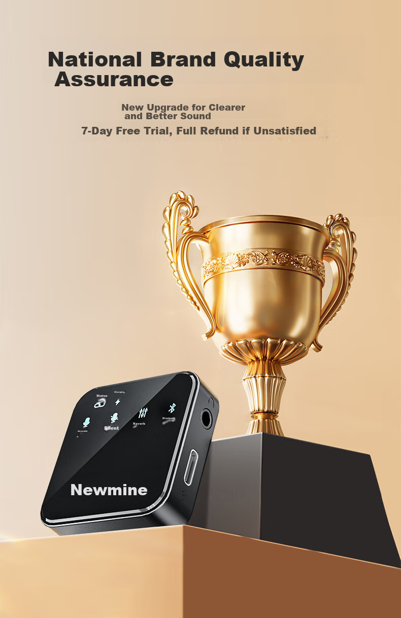 Newmine MC205 Wireless Microphone, Clip-On Live Streaming Mic, Dual-Channel Outdoor Video Recording Vlog Interview Audio Recording Noise-Cancelling Microphone, Mobile Phone And Computer Sound Pickup Condenser Mic 1
