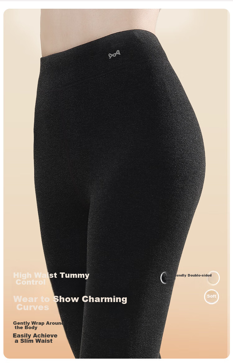 MiiOW Cashmere Silk Women's Autumn Long Johns with Knee Patches, Warm Leggings, Slim-Fit Base Layer Pants, New for 2025, Pink, 2XL 12