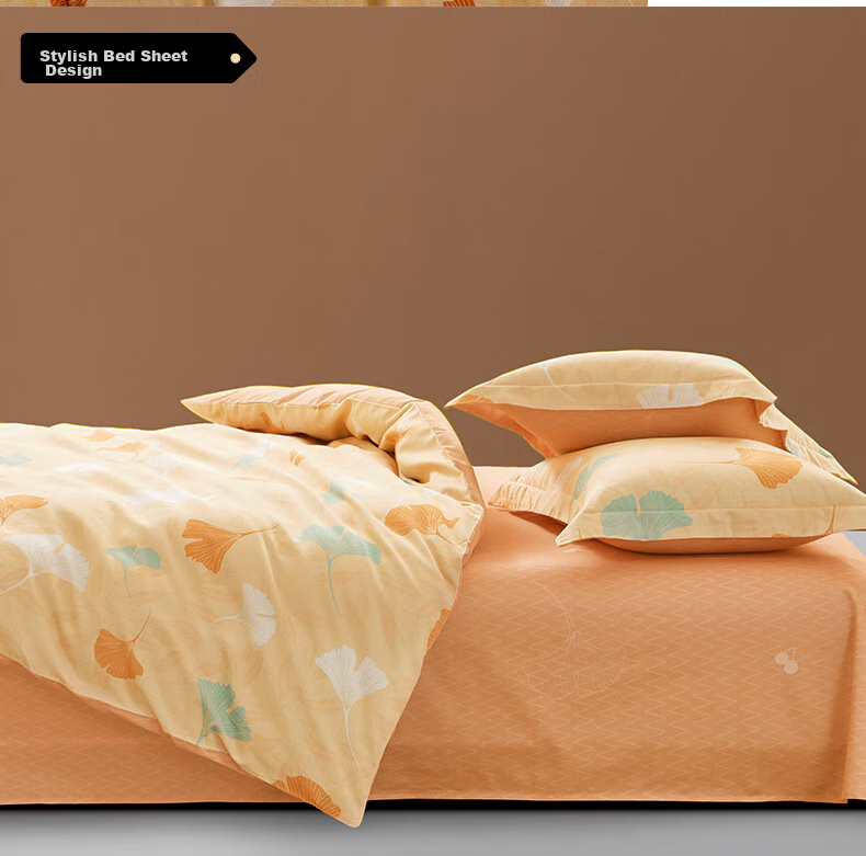 LOVO Luolai Home Textiles, Pure Cotton Brushed Four-Piece Bedding Set, Autumn And Winter Thickened Pure Cotton Bed Sheet And Duvet Cover, 200*230cm 15