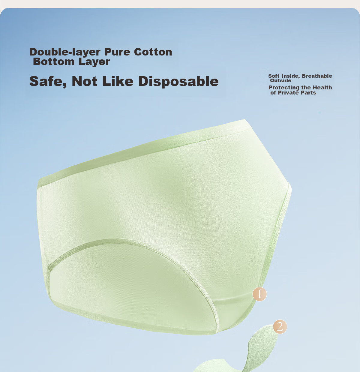 Freego Colored Pure Cotton Disposable Underwear for Women, Sterilized, No-Wash, Daily Disposable, for Pregnant Women, Postpartum, Menstrual Period, Travel, XL Size, 7-Pack 24