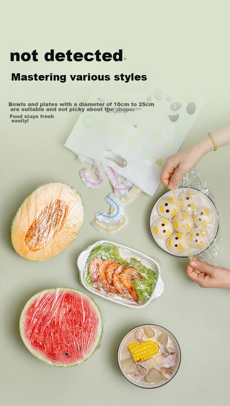 Easy Your Home Antibacterial Food Wrap Covers, 100 Pieces, Thickened Dust-Proof Covers, Microwave-Safe Food Grade Wrap Covers, Suitable for Large And Small Bowls 7