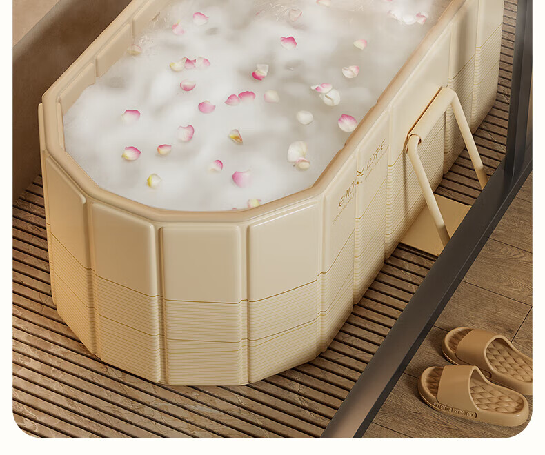 Miaoxinsi Foldable Adult Bathtub, PVC Material, No Installation Required, 1.2M Folding Bath Tub for Home Use 3