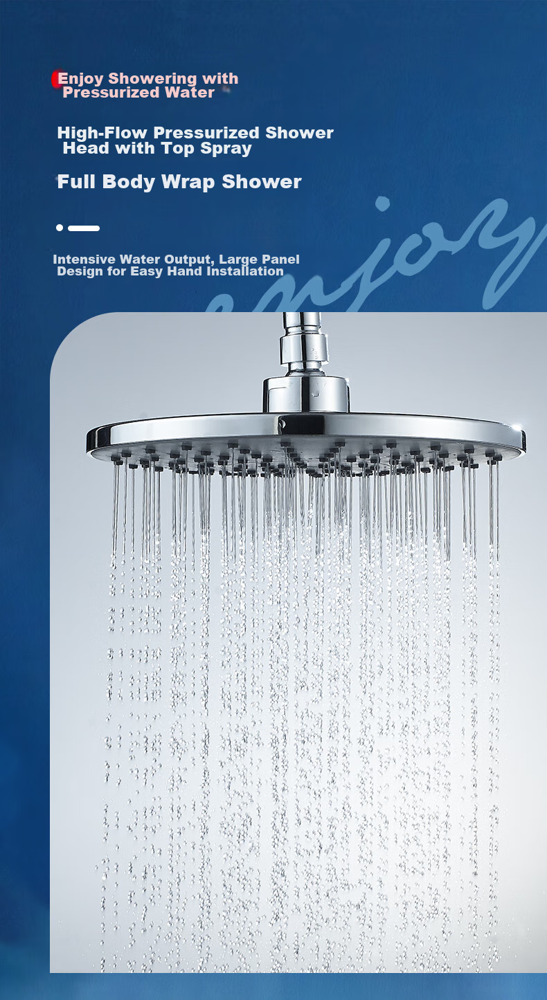 BSITN Top Spray Shower Head, Top Spray Air Pressure Booster Round Shower Head Universal Accessory B0430 1
