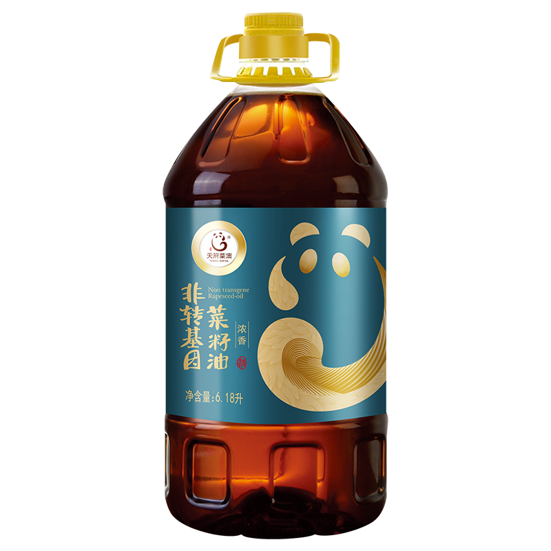 天府菜油 【保真菜籽油】压榨浓香菜籽油6.18L 四川风味 食用油 非转基因
