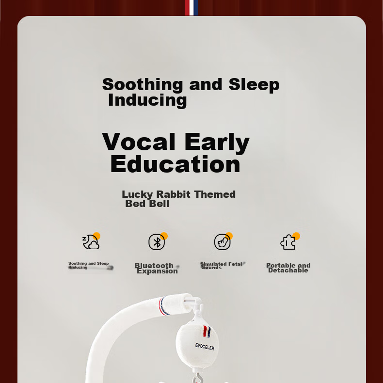 EVOCELER Baby Crib Mobile Toy, Newborn Soothing Aid, Bed Hanging Rattle, 0-1 Year Old, Welcome Gift, Full Moon And First Birthday Present 2