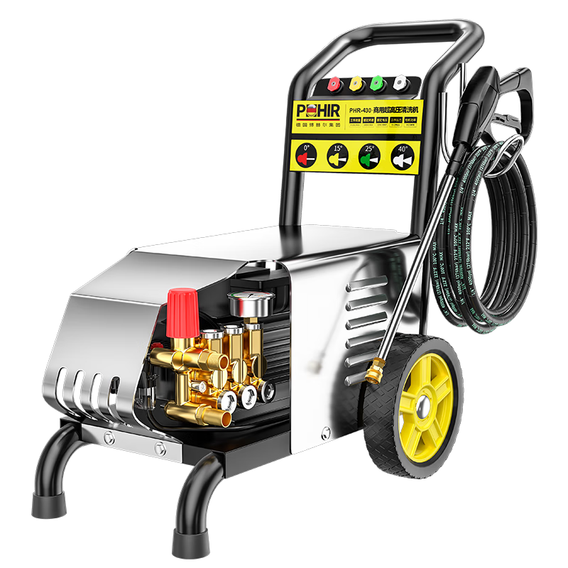 POHIR Commercial Car Wash Machine High-Power High-Pressure Washer High-Pressure Water Pump High-Pressure Water Gun for Farms Property Construction Site Cleaning