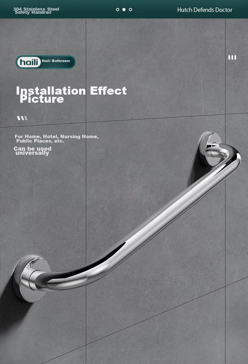 Haili Safety Handrail, Stainless Steel, Bathroom Toilet, Elderly Non-Slip Handle, Bathtub Toilet Lifting Aid, 50106 5