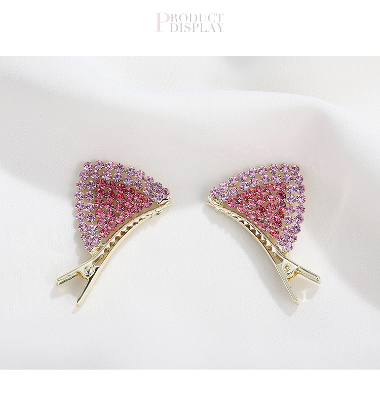 CHIMERA 2-Piece Children's Hair Clips, Cat Ear Rhinestone Bangs Clip, Duck Bill Clip, Hair Accessories, Girls' Birthday Gift 7