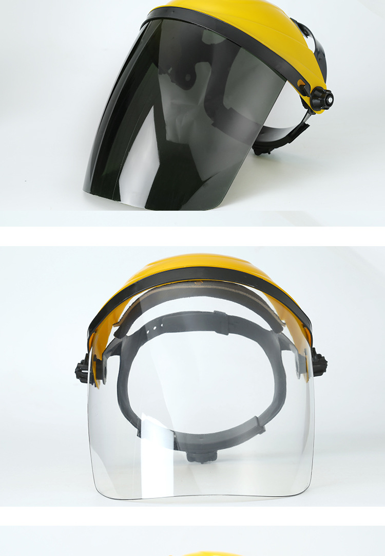 Beifute Welding Helmet, Anti-Spatter, Impact-Resistant Full-Face Protective Mask, Transparent Head-Mounted Welding Goggles [Jingcang Flash Sale], Yellow Top Transparent Mask, Two Pieces 14