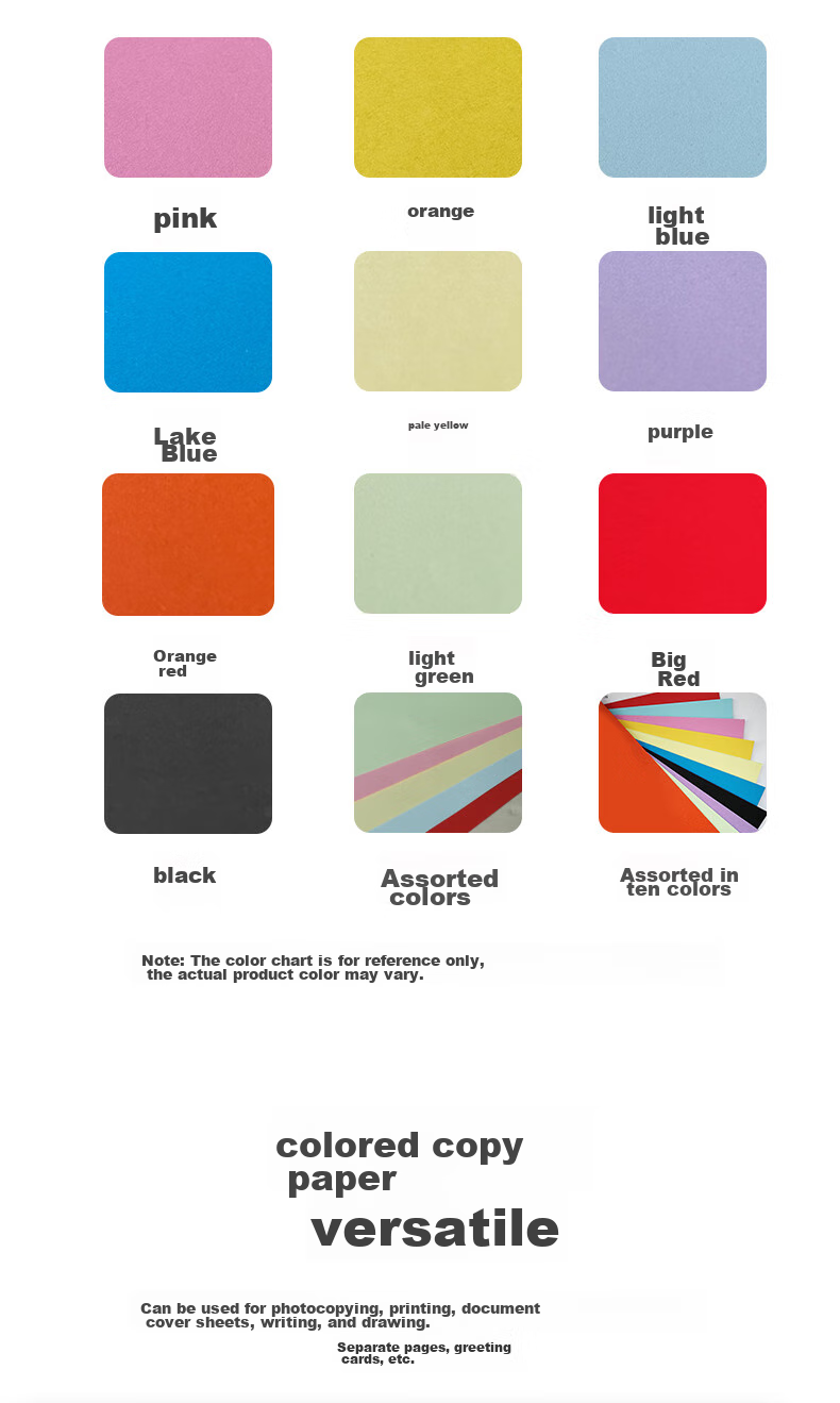 DOCON 70g A4 Color Multifunction Copy Print Pagination Paper Light Yellow 500 Sheets for Binding Machine Cover 5