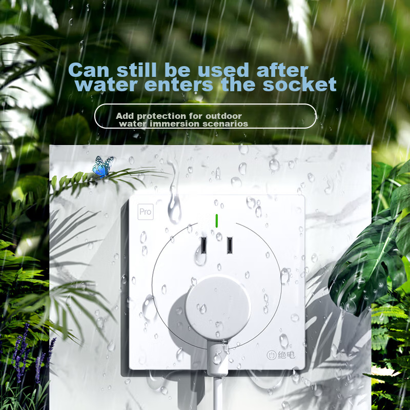 Juedian Waterproof Switch Socket, New National Standard 86-Type Panel, Surface Or Concealed Mounting 10A Five-Hole Wall Plug, Outdoor Rainproof, International IP68 Waterproof Certification, Matte Panda White