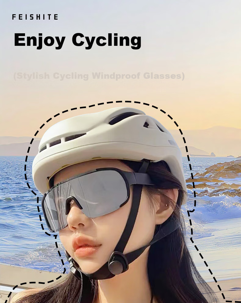 FESETE Cycling Sunglasses, Mountain Climbing Goggles, Mountain Biking Protective Sunglasses, Windproof, Dustproof, Splash-Resistant, for School 1