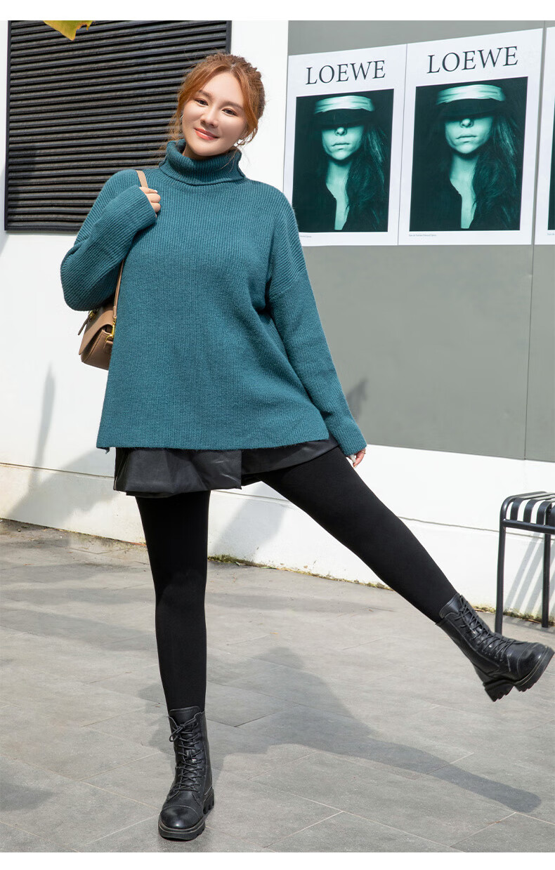 LangSha Women's Leggings, Autumn And Winter Fleece-Lined, Plus Size, for Outer Wear, Black And Nude Colors, Warm Pants, Thick Base Layer Pants And Socks 21