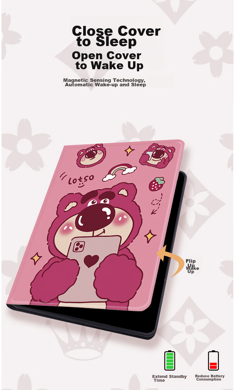 Yingkaida Compatible with Huawei MatePad Air 11.5-Inch, Universal Fit for MatePad 24/23 Models, 11.5-Inch Protective Case, Cartoon Anti-Drop Tablet Cover, Strawberry Bear Design, 2023 Model 11