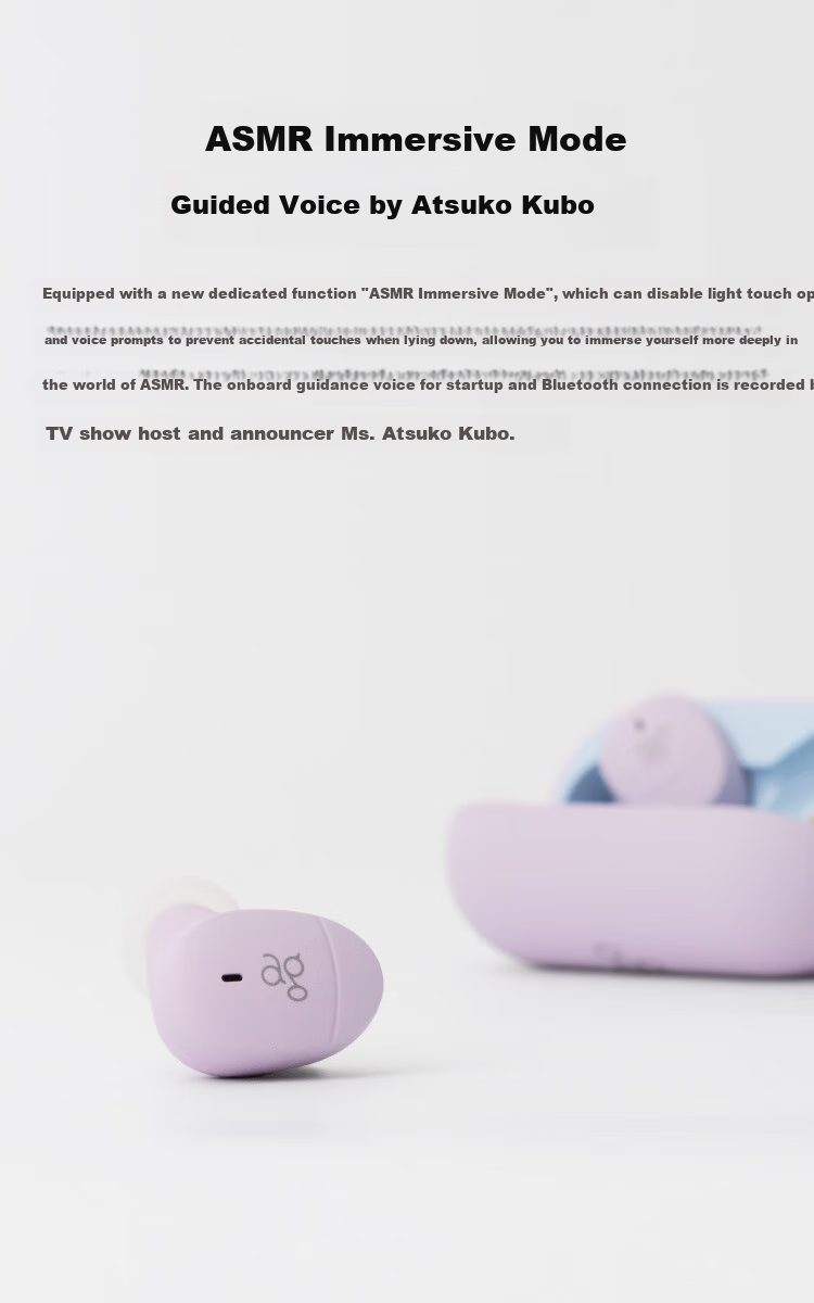 FINAL COTSUBU for ASMR MK2 True Wireless Bluetooth Earphones, ASMR Sleep Headphones, Comfortable to Wear, Stable Connection, Lavender Color 5