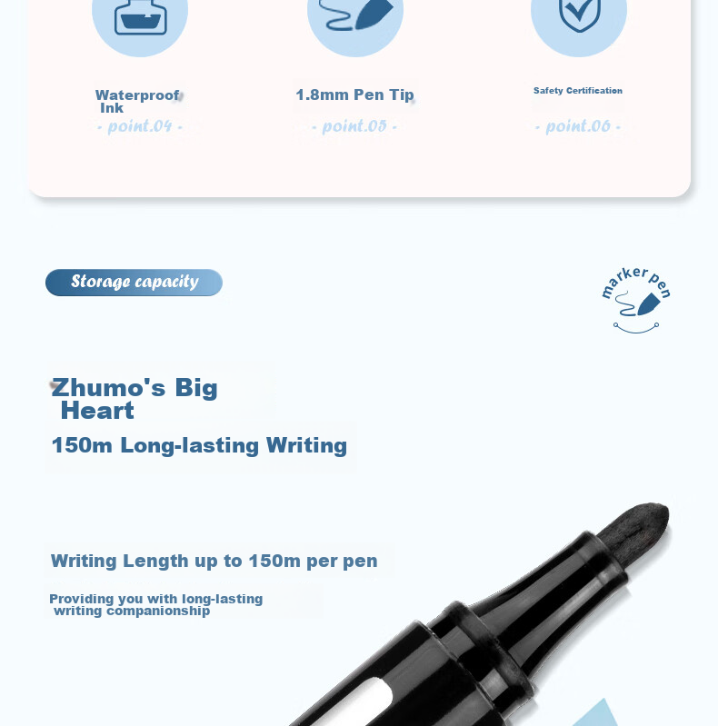 Deli Stationery Black Single-Tip Fine Pen Oil-Based Marker, Student Children's Art Drawing Outline Pen Conference Pen Study Marker Pen Marking Pen 10 Pcs/box SK109 Black 4