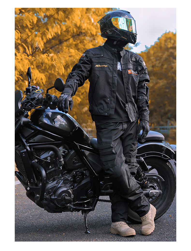 DUHAN Men's Motorcycle Riding Jacket Four-Season Racing Suit Upgraded Protective Gear Motorbike Protective Anti-Fall Detachable Liner Jacket 13