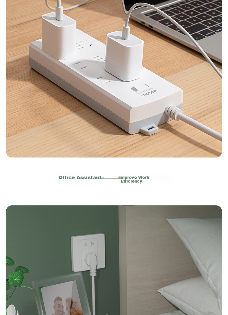 Deli 3C Certified National Standard Power Strip, Extension Cord/Power Bar/Surge Protector, Overcurrent Protection, 3996S, 8 Outlets with Master Switch, Total Length 1.8 Meters 13
