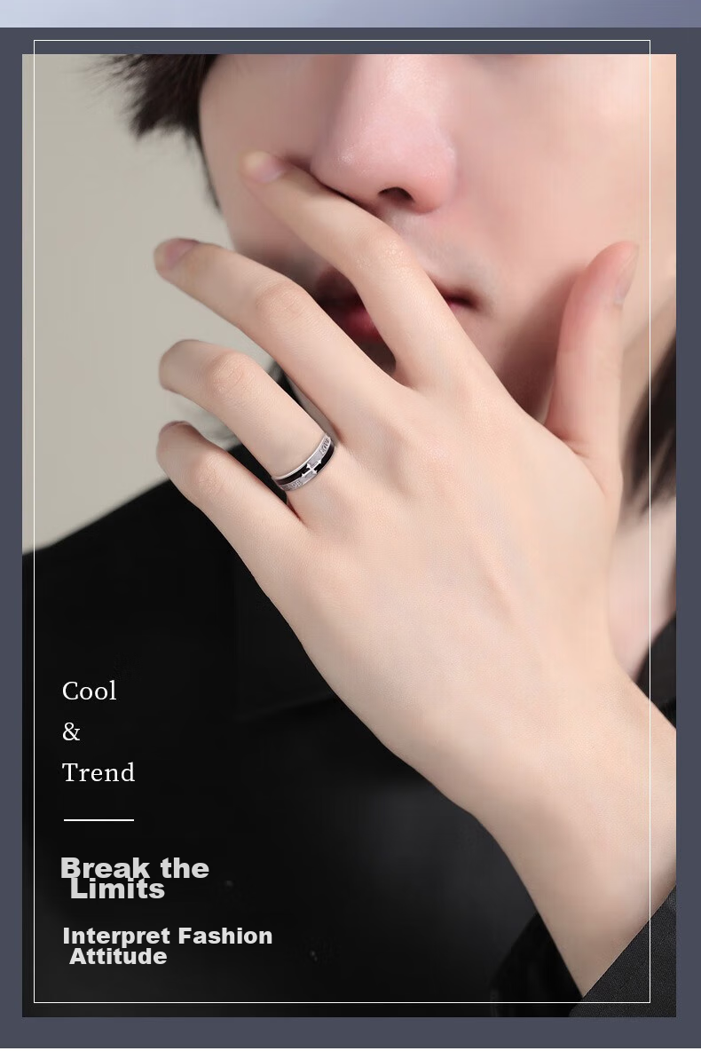 Zhoubaifu Faith Ring for Men, Student Life Pendant, Single Ring, Birthday Gift for Boyfriend Or Husband 2
