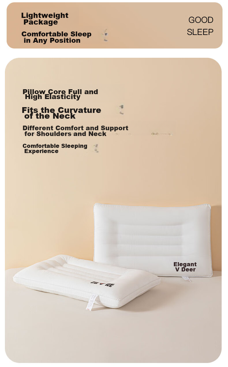 Yalu Ultra-Soft Student Pillow, Dormitory-Specific Pillow Core, Star-Rated Hotel Fiber Soft Pillow, Cervical Pillow, Single Piece 48x74cm 8