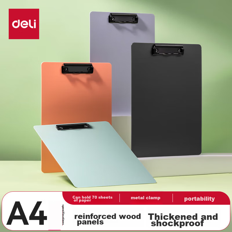 Deli A4 Clipboard, File Folder, Meeting Document Folder, Writing Board, Office Writing Pad, Exam Paper Storage Folder, Office And Study PE122 Blue