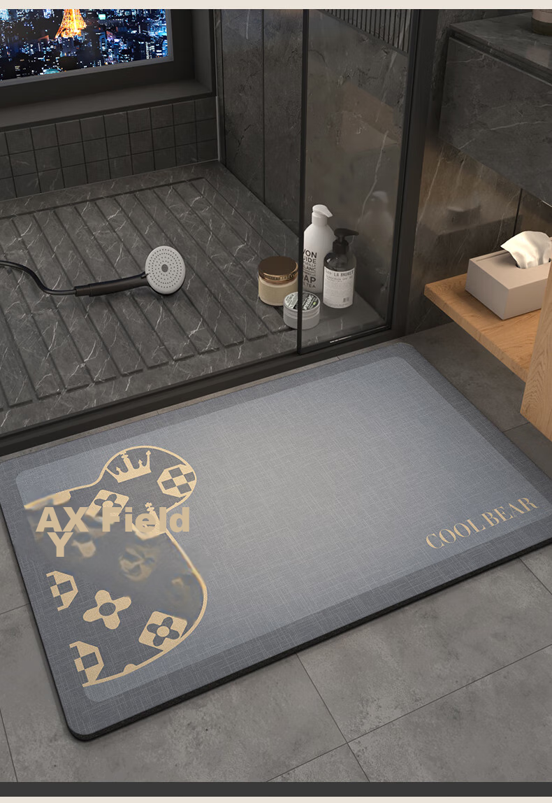 DeXi Bathroom Mat, Cartoon Fun Washroom Mat, Absorbent Non-Slip Mat for Bathroom, 40x60cm 14
