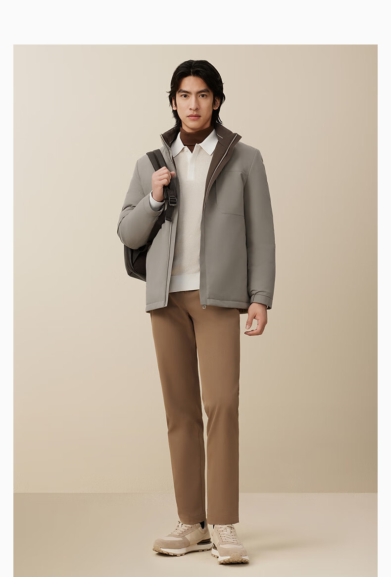 Hodo [Turn-Down Collar] Stand-Collar Executive Jacket for Men, Urban Light Outdoor Windproof Wear-Resistant High-Elasticity Coat 20