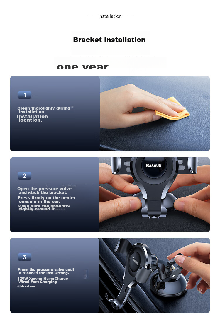 Baseus Car Phone Holder, Suction Cup Navigation Mount for Car Dashboard, Front Windshield And Center Console Holder 18