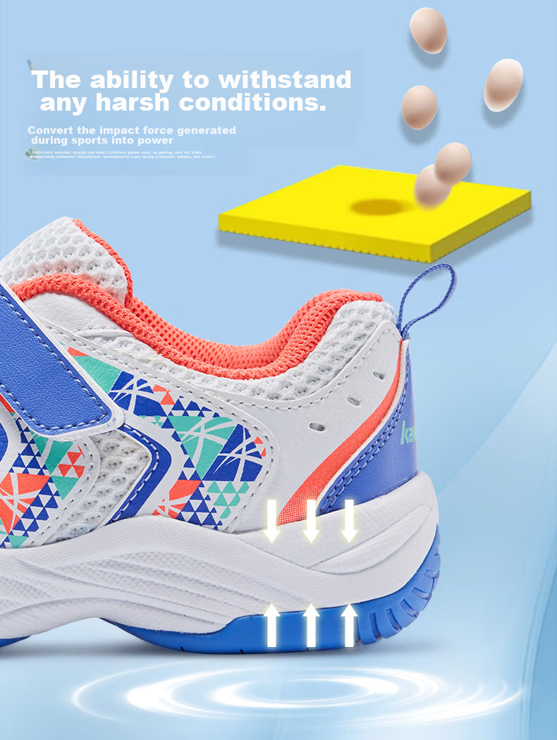 KAWASAKI Youth Badminton Shoes, Wear-Resistant, Shock-Absorbing, Breathable, Sports Running Shoes B4102, Pink, Size 32 12