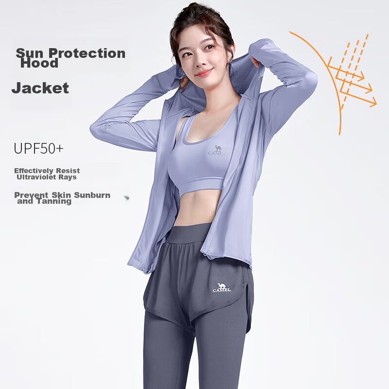 CAMEL Women's Sportswear Set, New Yoga Fitness Pilates Elastic Short-Sleeve Shorts And Pants Five-Piece Workout Outfit