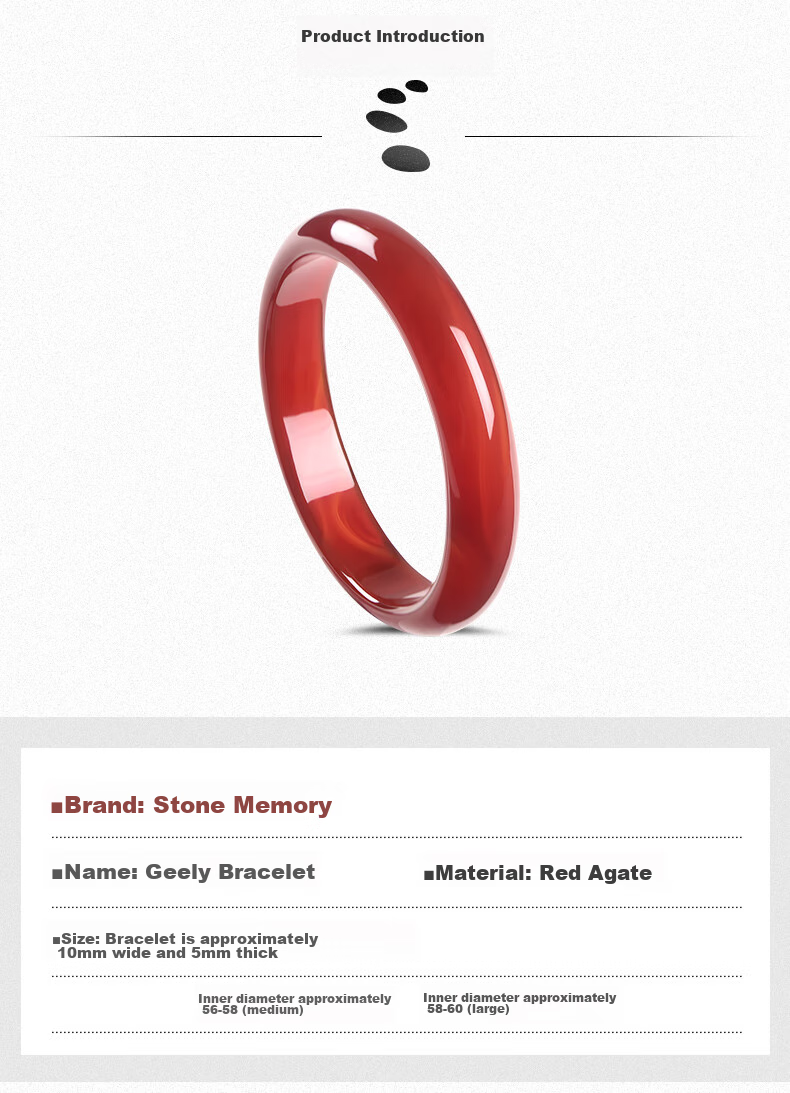 Istone Red Agate Bracelet, Medium-Sized Jili Wristband, New Chinese-Style Birthday Gift for Girlfriend 3