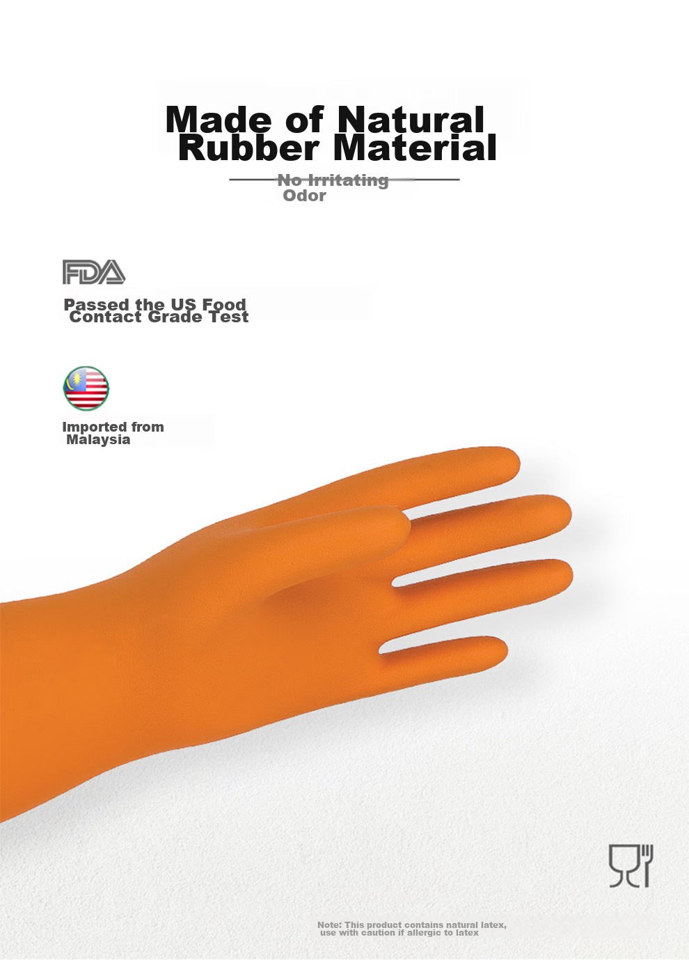 LANON SR242 Imported Natural Rubber Acid And Alkali Resistant Industrial Gloves, Chemical Protective Work Gloves, Laboratory Extended Version, 42cm, Size L 6