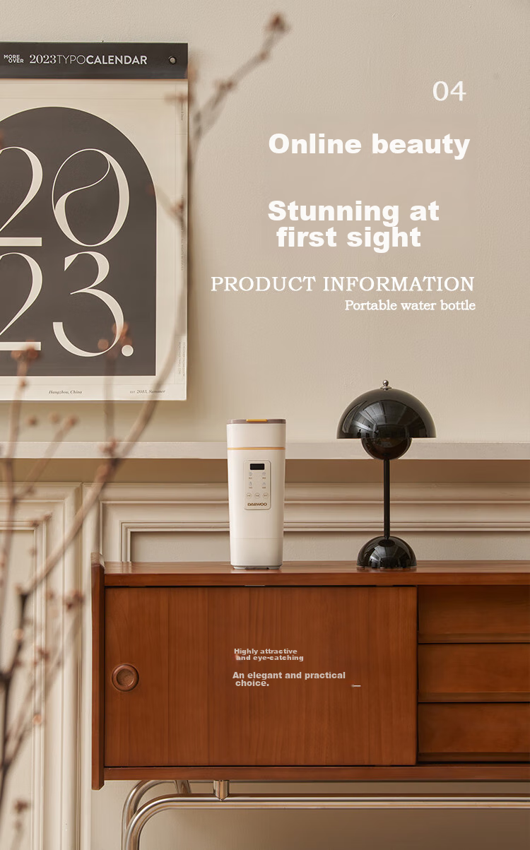 DAEWOO [National Day Outing] Portable Electric Kettle Travel Thermos Insulated Constant Temperature Baby Tea Electric Stew Cup 450ml D9PRO 24