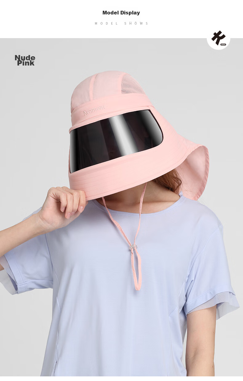Kenmont Spring And Summer Full Face Sun Protection Mask for Women, UV-Resistant Neck Guard, Sun Visor, Outdoor Protective Hat Km-3774 13