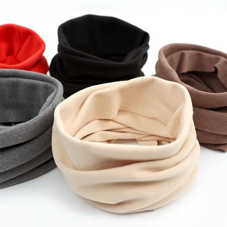 BWNK Neck Warmer for Men And Women, Autumn And Winter Warm Fleece-Lined Thick Knitted Hat, Outdoor Cycling Cold Protection Neck Gaiter, Black 3