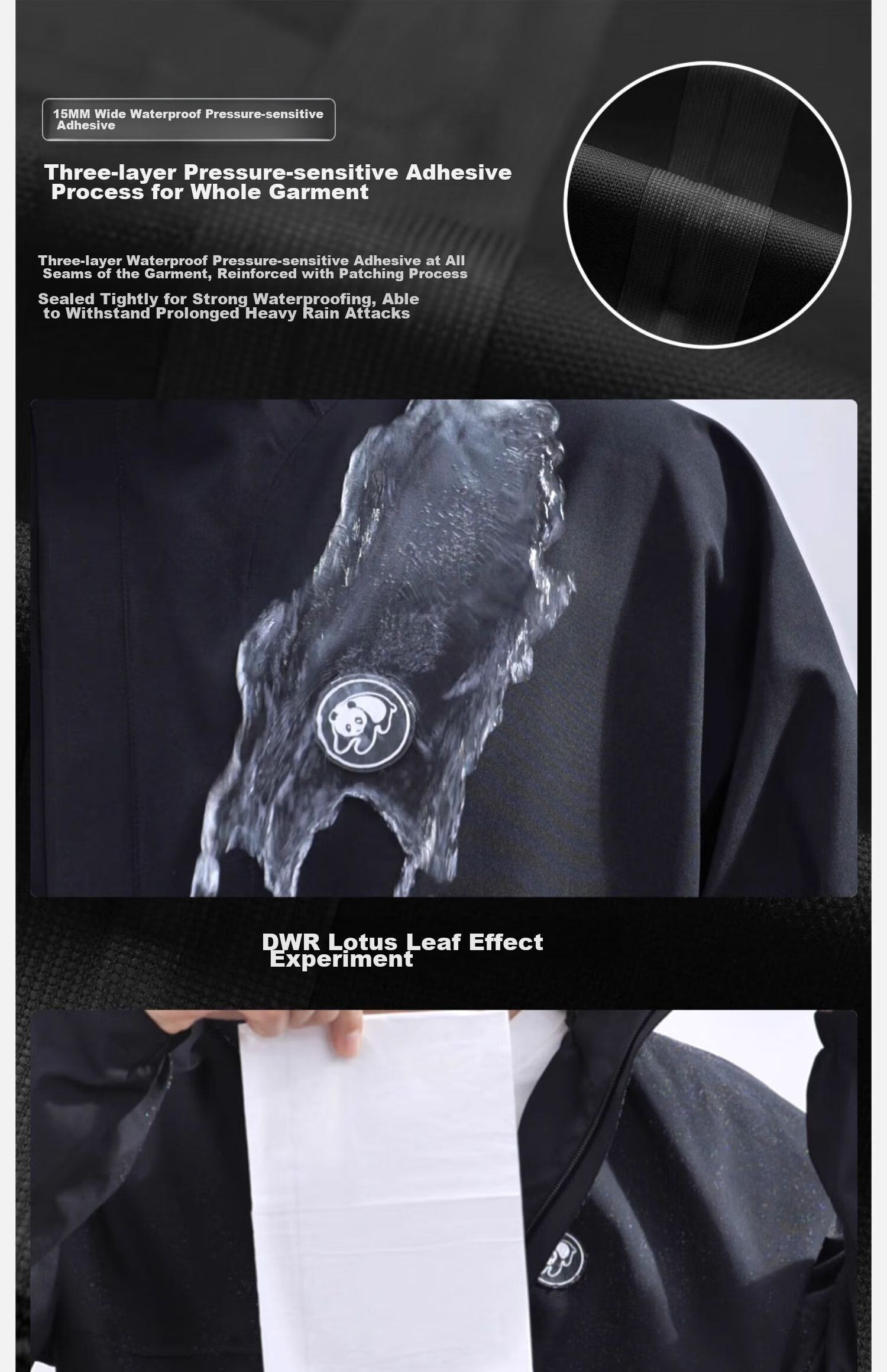 CAMEL Single-Layer Windbreaker Jacket for Men And Women, Waterproof Coat A31166 Phantom Black XL 9