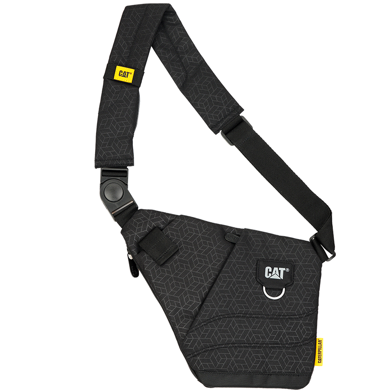 CAT Crossbody Bag, Chest Bag, Gun Bag, Casual Sports Shoulder Phone Bag, Side-Opening, Men's, Dark Pattern, 84060