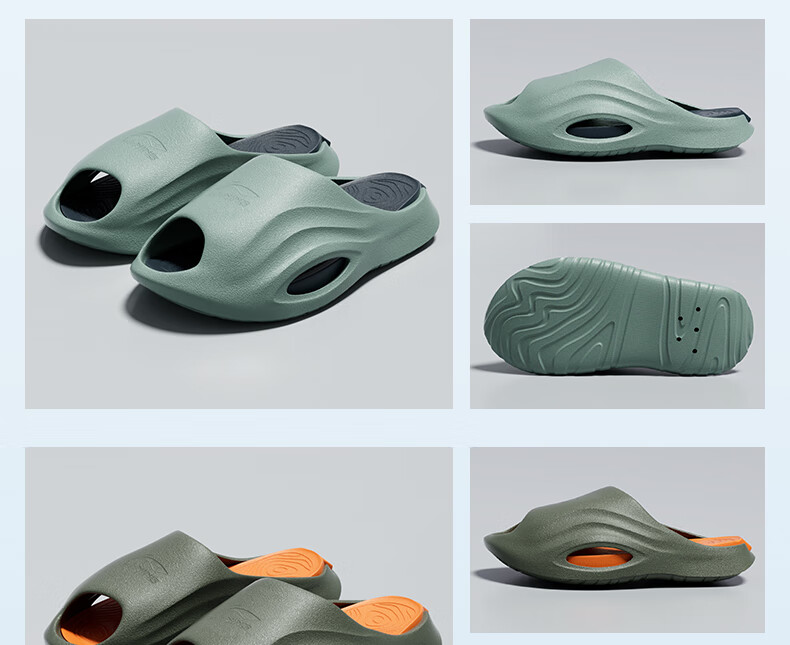 Li-Ning Slippers, Sports Sandals for Men, Summer Outdoor Non-Slip Beach Shoes, Home Couple Sandals, Men's And Women's Shoes, Black 43